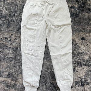 lululemon white dance studio pants with banded bottom